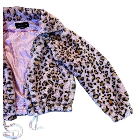 BRITNEY SPEARS 90s Y2K Leopard Faux Fur Jacket Pop Upcycled Retro Vintage Size S - Picture 7 of 13